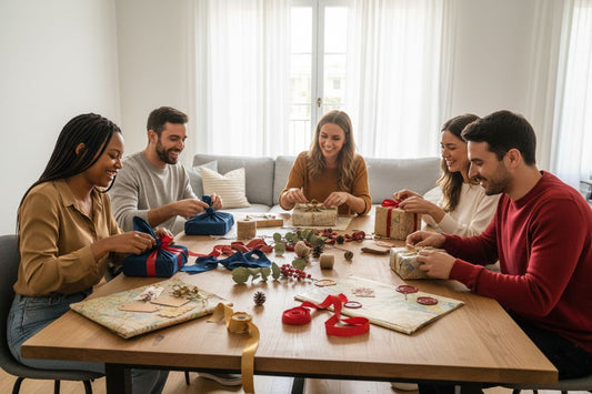 creative gift wrapping, group wrapping presents, DIY gift ideas