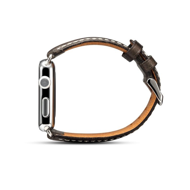 Denior Oil Wax Retro Watch Leather Watch Band compatible with Apple Watch Series 7 45mm / 6 & SE & 5 & 4 44mm / 3 & 2 & 1 42mm