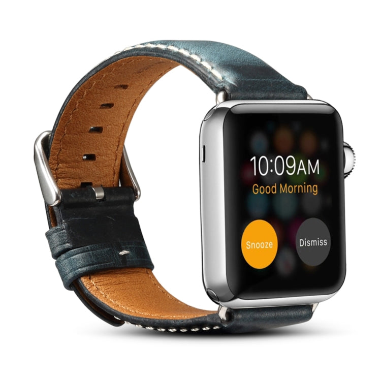 Denior Oil Wax Retro Watch Leather Watch Band compatible with Apple Watch Series 7 45mm / 6 & SE & 5 & 4 44mm / 3 & 2 & 1 42mm