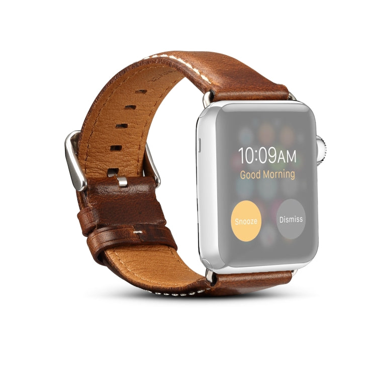 Denior Oil Wax Retro Watch Leather Watch Band compatible with Apple Watch Series 7 45mm / 6 & SE & 5 & 4 44mm / 3 & 2 & 1 42mm