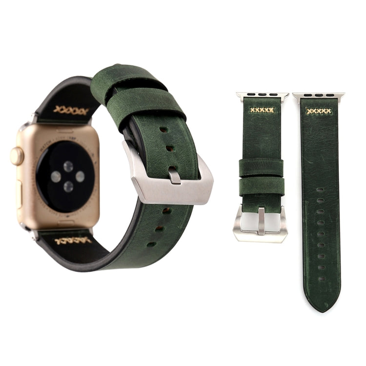 Compatible with Apple Watch Ultra 49mm&Watch Ultra 2 49mm / Series 10 46mm / 9&8&7 45mm / SE 3&SE 2&6&SE&5&4 44mm / 3&2&1 42mm Retro XX Line Pattern Genuine Leather Wrist Watch Band, Compatible with 42mm