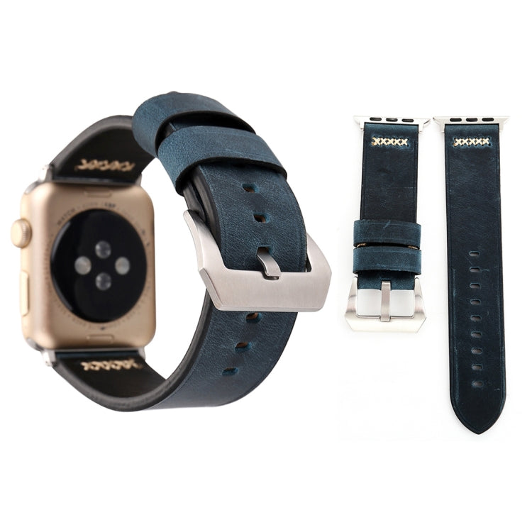 Compatible with Apple Watch Ultra 49mm&Watch Ultra 2 49mm / Series 10 46mm / 9&8&7 45mm / SE 3&SE 2&6&SE&5&4 44mm / 3&2&1 42mm Retro XX Line Pattern Genuine Leather Wrist Watch Band, Compatible with 42mm