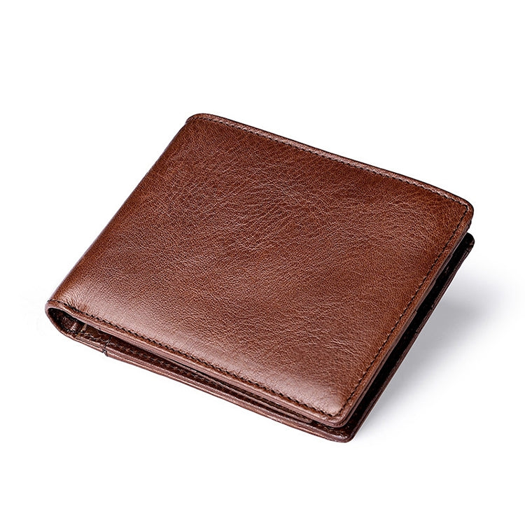 8016 Retro Cowhide Leather Multiple Card Slots Wallet compatible with Men, with Removable Card Holder, 8016