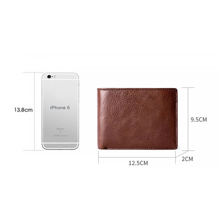 8016 Retro Cowhide Leather Multiple Card Slots Wallet compatible with Men, with Removable Card Holder, 8016