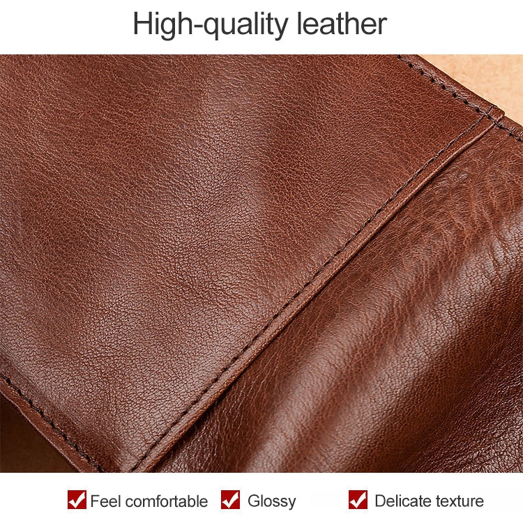 8016 Retro Cowhide Leather Multiple Card Slots Wallet compatible with Men, with Removable Card Holder, 8016