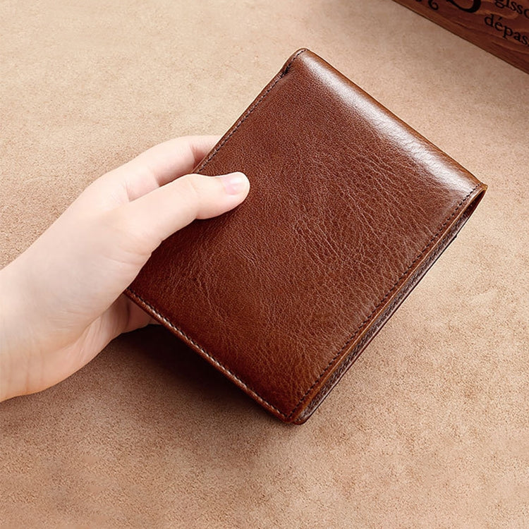 8016 Retro Cowhide Leather Multiple Card Slots Wallet compatible with Men, with Removable Card Holder, 8016