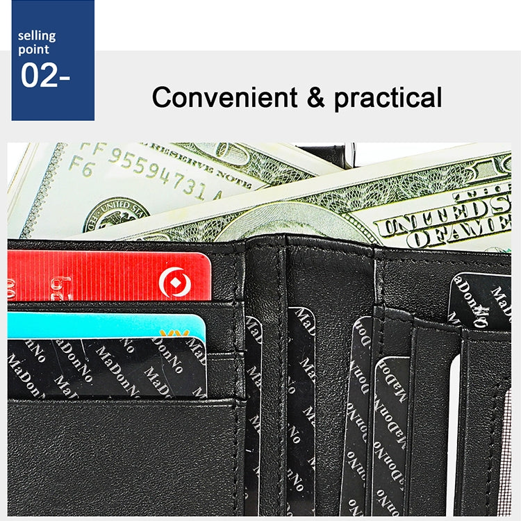 3529 Retro Crazy Horse Texture Double Zipper Anti-magnetic RFID Wallet compatible with Man with Card Slots