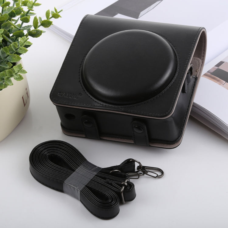 Retro Style Full Body Camera PU Leather Case Bag with Strap compatible with FUJIFILM instax SQUARE SQ6, Compatible with FUJI SQ6