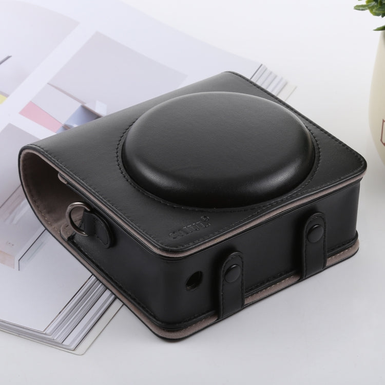 Retro Style Full Body Camera PU Leather Case Bag with Strap compatible with FUJIFILM instax SQUARE SQ6, Compatible with FUJI SQ6