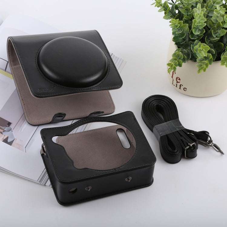 Retro Style Full Body Camera PU Leather Case Bag with Strap compatible with FUJIFILM instax SQUARE SQ6, Compatible with FUJI SQ6
