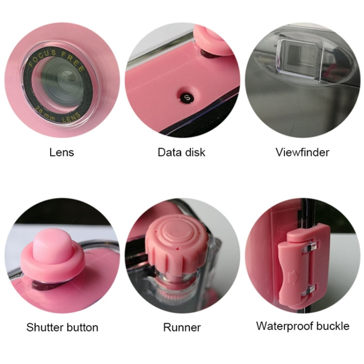 SUC4 5m Waterproof Retro Film Camera Mini Point-and-shoot Camera compatible with Children, Pink