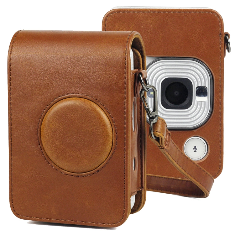 Full Body Camera Retro PU Leather Case Bag with Strap compatible with FUJIFILM instax mini Liplay, Compatible with FUJIFILM instax mini Liplay