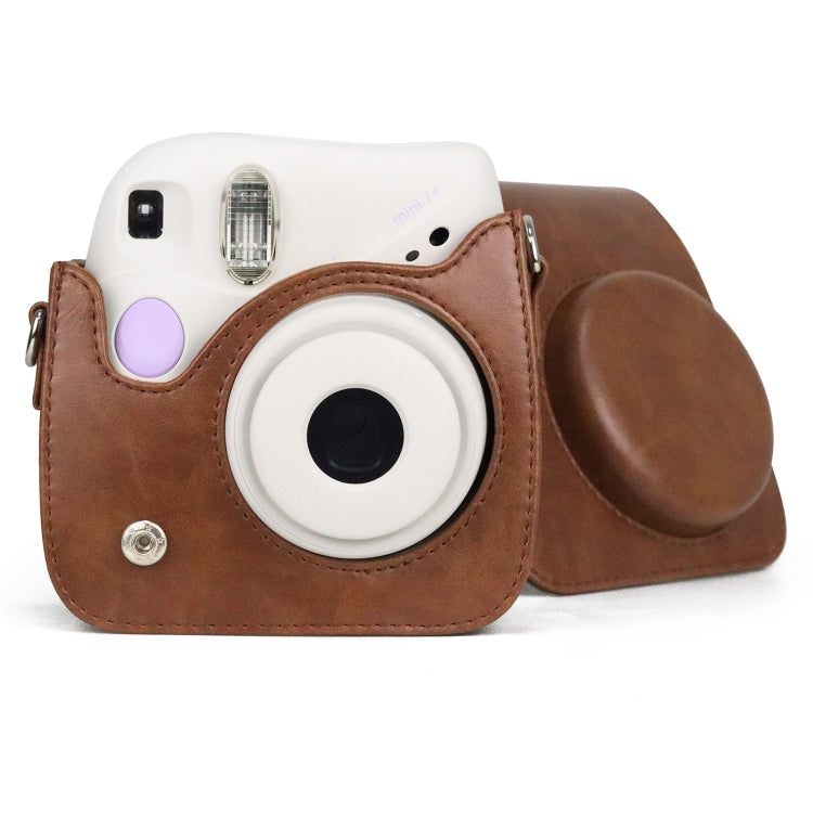 Retro Full Body PU Leather Case Camera Bag with Strap compatible with FUJIFILM instax mini 7+, Compatible with FUJIFILM instax mini 7+