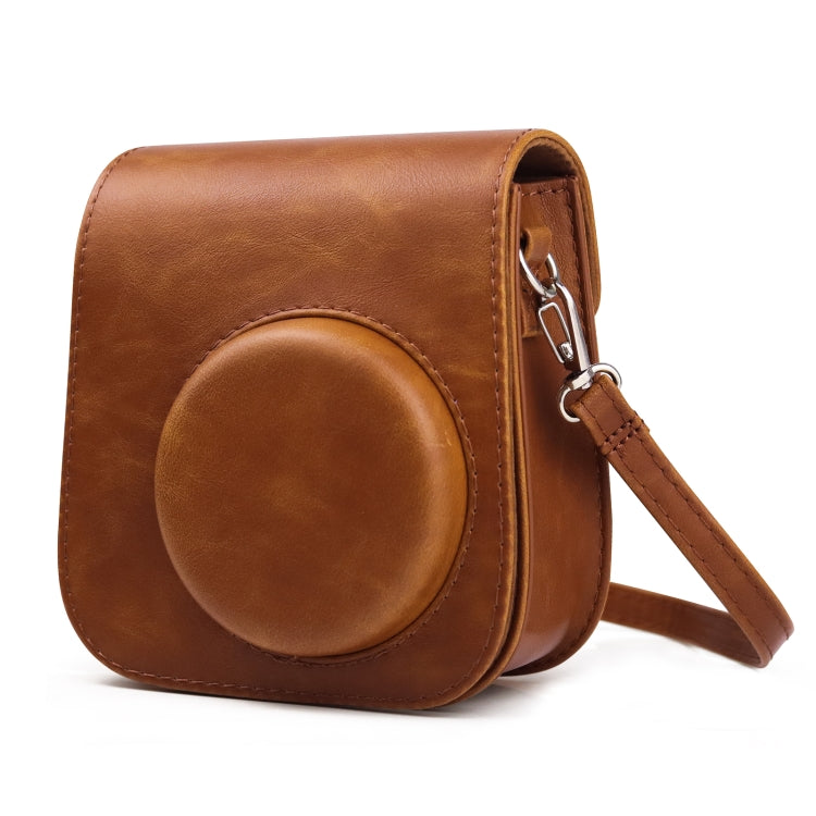 Retro Full Body Camera Leather Case Bag with Strap compatible with FUJIFILM Instax mini 11, Compatible with FUJIFILM Instax mini 11