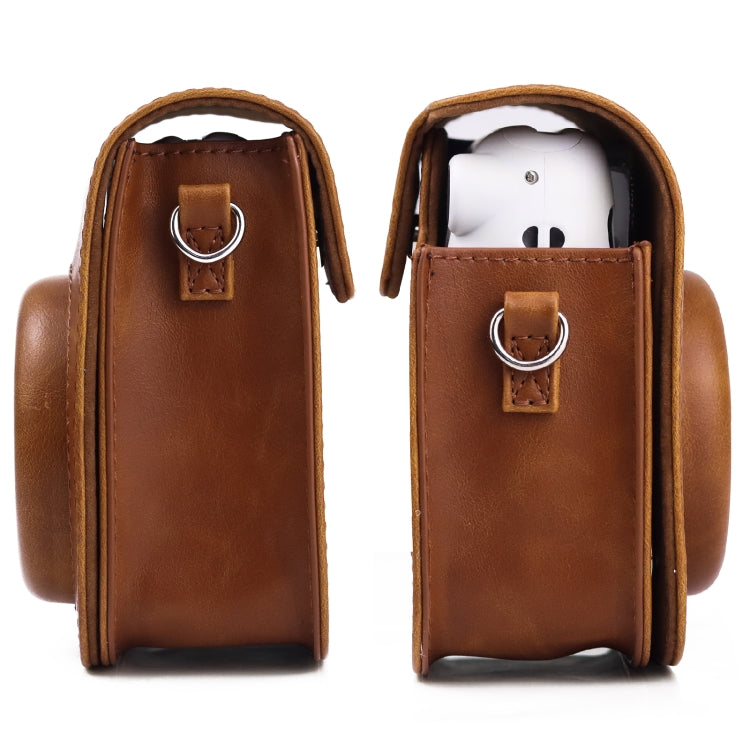Retro Full Body Camera Leather Case Bag with Strap compatible with FUJIFILM Instax mini 11, Compatible with FUJIFILM Instax mini 11