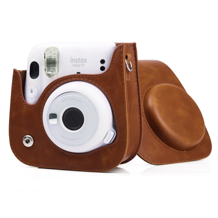 Retro Full Body Camera Leather Case Bag with Strap compatible with FUJIFILM Instax mini 11, Compatible with FUJIFILM Instax mini 11