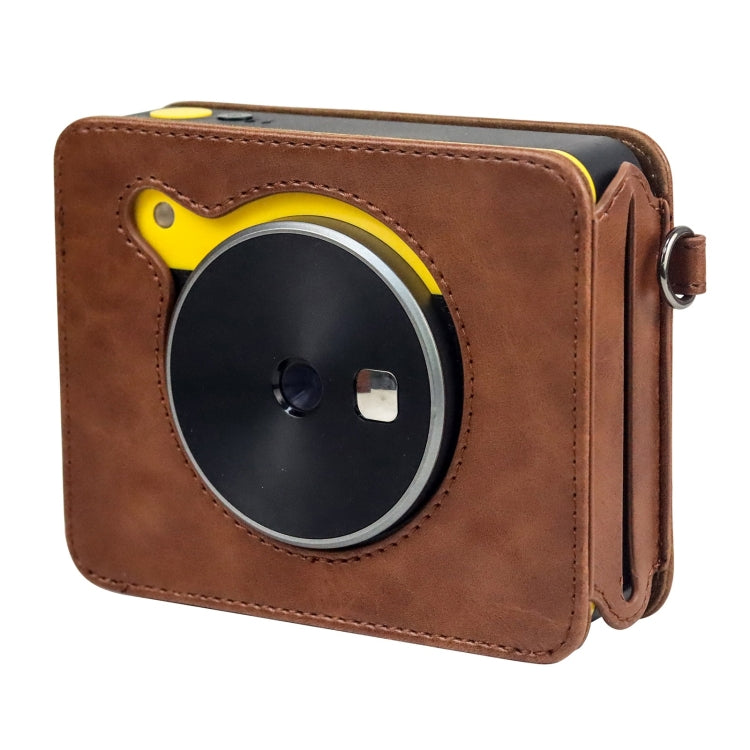 Compatible with Kodak Mini Shot 3 Square Retro / C300R instax Full Body Camera PU Leather Case Bag with Strap, Compatible with Kodak Mini Shot 3 Square Retro / C300R