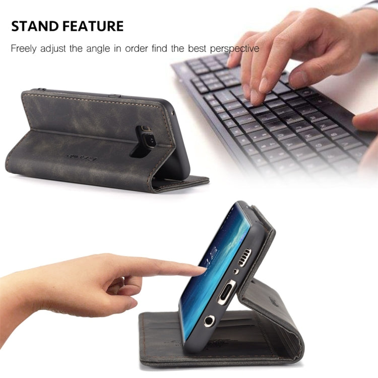 CaseMe-013 Multifunctional Retro Frosted Horizontal Flip Leather Case with Card Slot & Holder & Wallet, for Galaxy S8