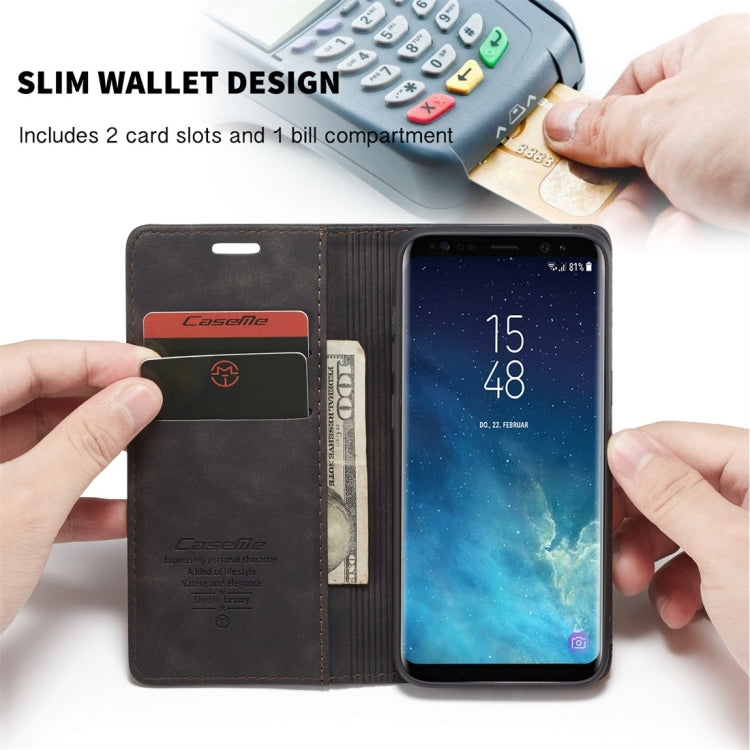 CaseMe-013 Multifunctional Retro Frosted Horizontal Flip Leather Case with Card Slot & Holder & Wallet, for Galaxy S8