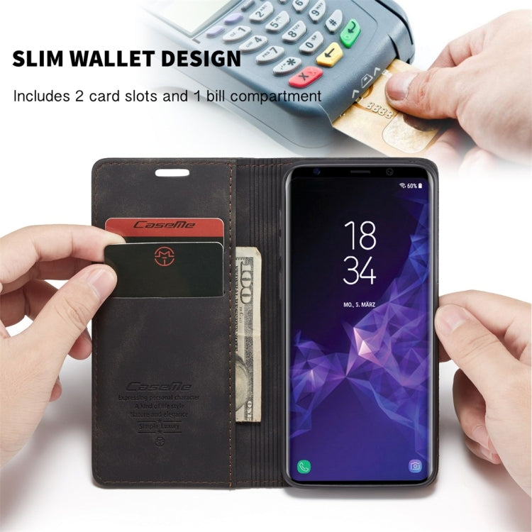 CaseMe-013 Multifunctional Retro Frosted Horizontal Flip Leather Case with Card Slot & Holder & Wallet, for Galaxy S9