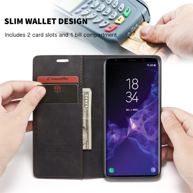 CaseMe-013 Multifunctional Retro Frosted Horizontal Flip Leather Case with Card Slot & Holder & Wallet, for Galaxy S9 Plus