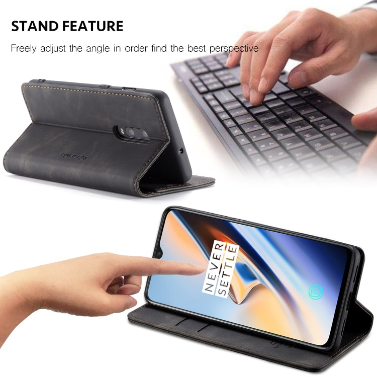 CaseMe-013 Multi-functional Retro Frosted Horizontal Flip Leather Case with Card Slot & Holder & Wallet, Compatible with OnePlus 7