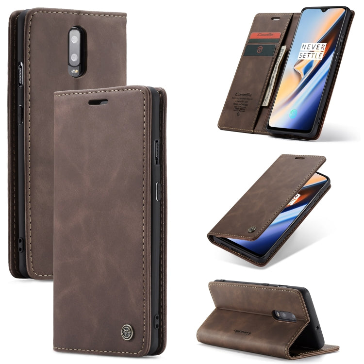 CaseMe-013 Multi-functional Retro Frosted Horizontal Flip Leather Case with Card Slot & Holder & Wallet, Compatible with OnePlus 7