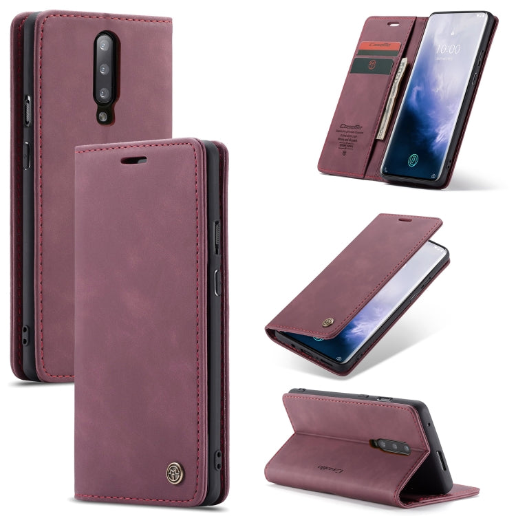 CaseMe-013 Multi-functional Retro Frosted Horizontal Flip Leather Case with Card Slot & Holder & Wallet, Compatible with OnePlus 7 Pro