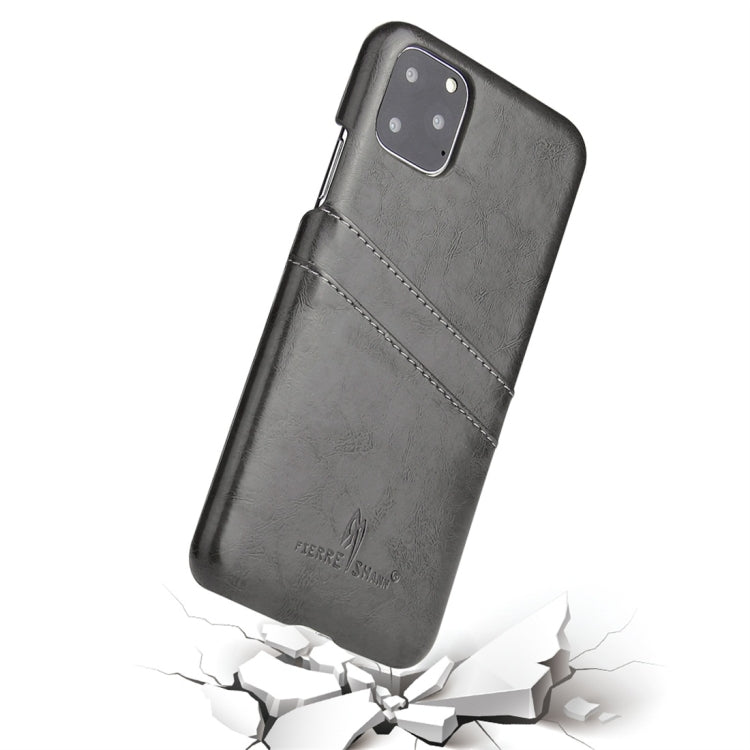 Fierre Shann Retro Oil Wax Texture PU Leather Case with Card Slots, Compatible with iPhone 11 Pro, compatible with iPhone 11 Pro