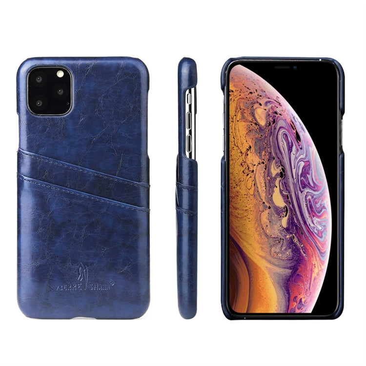 Fierre Shann Retro Oil Wax Texture PU Leather Case with Card Slots, Compatible with iPhone 11 Pro, compatible with iPhone 11 Pro