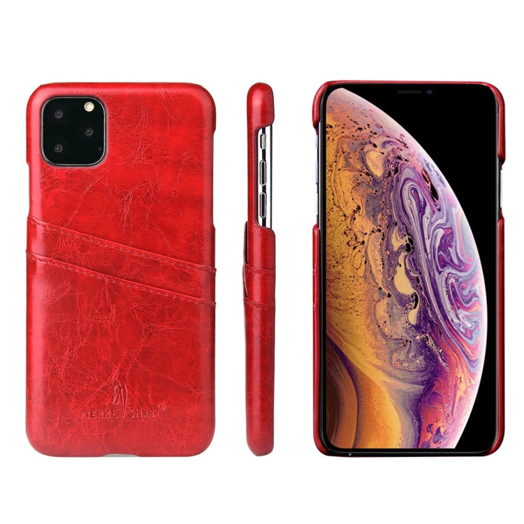 Fierre Shann Retro Oil Wax Texture PU Leather Case with Card Slots, Compatible with iPhone 11 Pro, compatible with iPhone 11 Pro