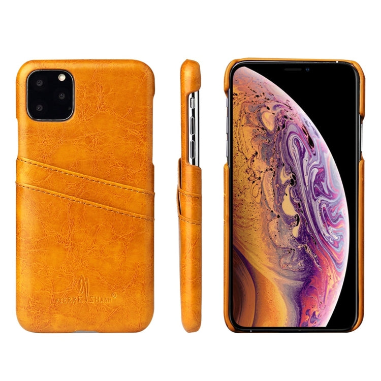 Fierre Shann Retro Oil Wax Texture PU Leather Case with Card Slots, Compatible with iPhone 11 Pro, compatible with iPhone 11 Pro