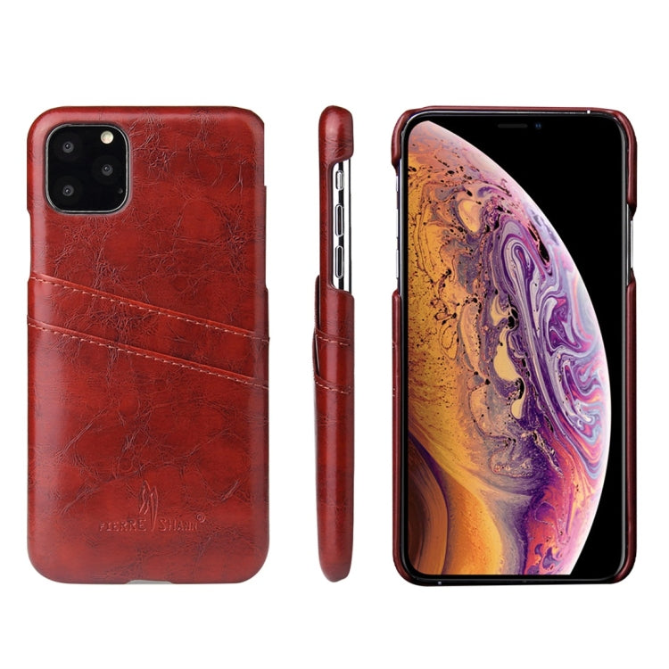Fierre Shann Retro Oil Wax Texture PU Leather Case with Card Slots, Compatible with iPhone 11 Pro, compatible with iPhone 11 Pro
