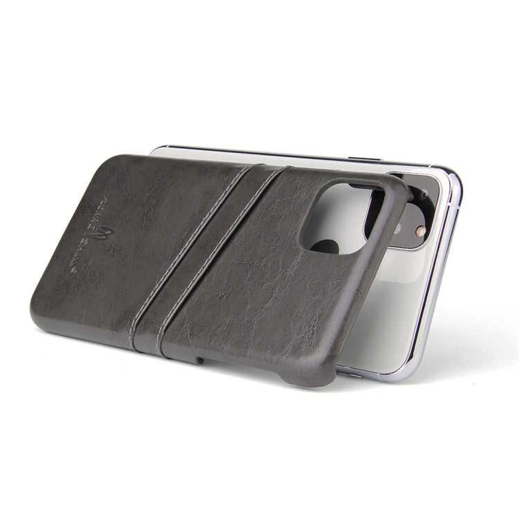 Fierre Shann Retro Oil Wax Texture PU Leather Case with Card Slots, Compatible with iPhone 11, compatible with iPhone 11