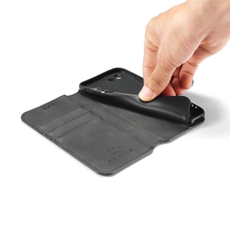 DG.MING Retro Oil Side Horizontal Flip Case with Holder & Card Slots & Wallet, compatible with iPhone 7 / 8