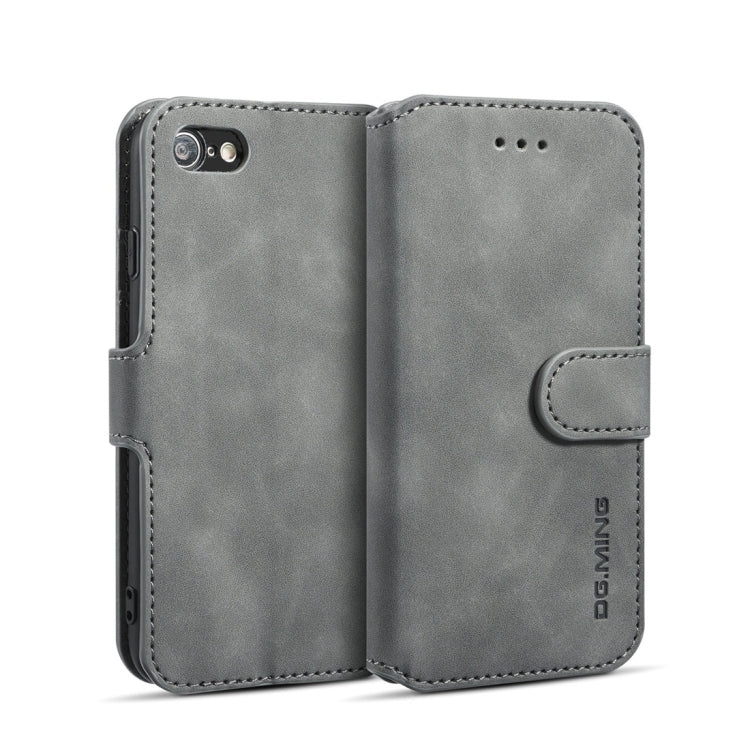 DG.MING Retro Oil Side Horizontal Flip Case with Holder & Card Slots & Wallet, compatible with iPhone 7 / 8