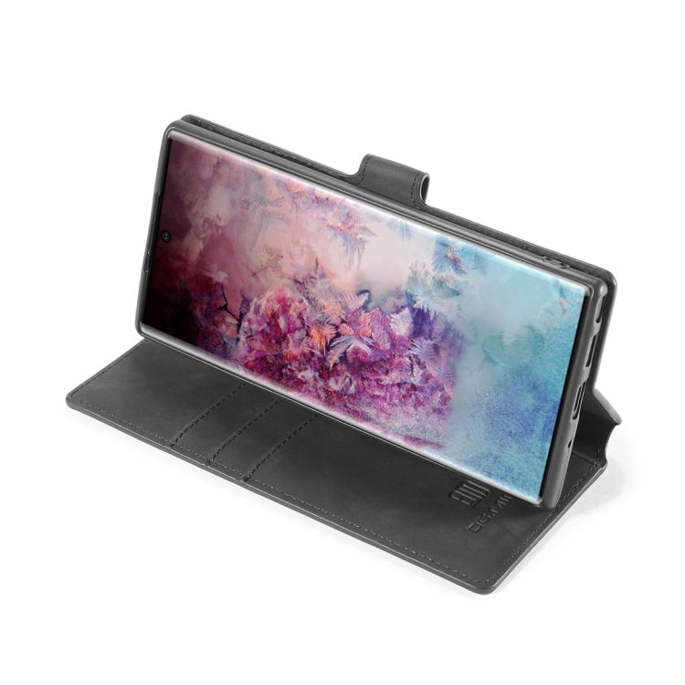 DG.MING Retro Oil Side Horizontal Flip Case with Holder & Card Slots & Wallet, compatible with Galaxy Note 10