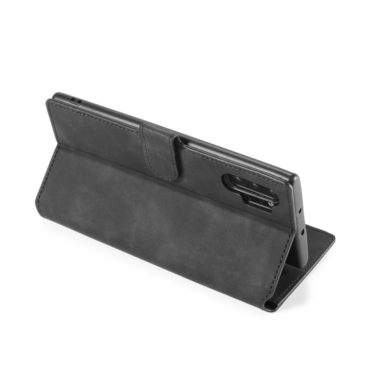 DG.MING Retro Oil Side Horizontal Flip Case with Holder & Card Slots & Wallet, compatible with Galaxy Note 10