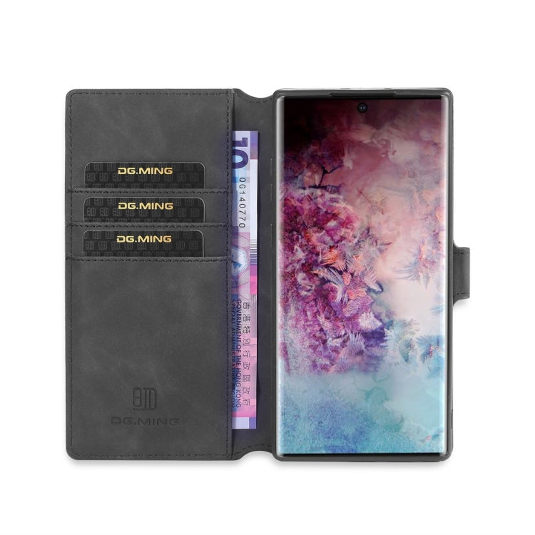 DG.MING Retro Oil Side Horizontal Flip Case with Holder & Card Slots & Wallet, compatible with Galaxy Note 10