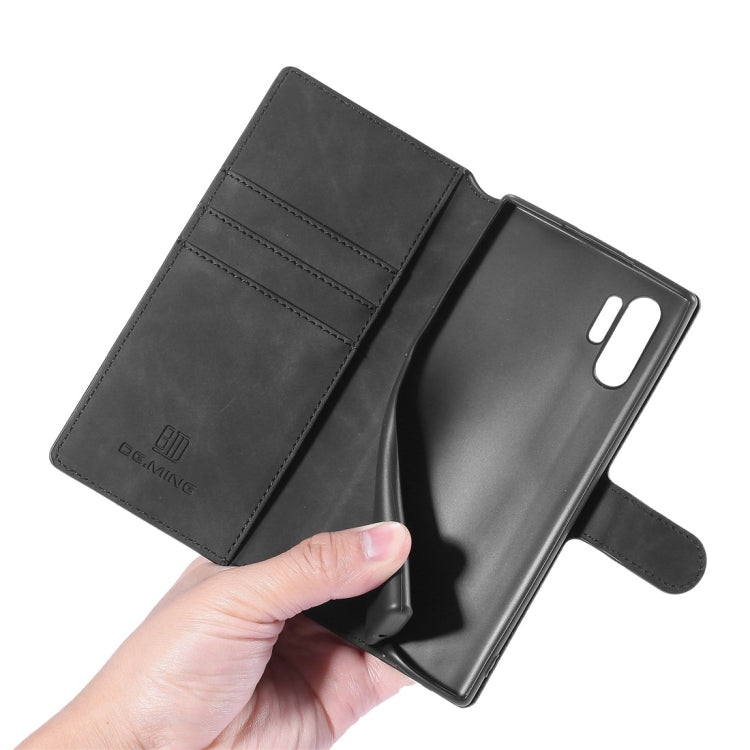 DG.MING Retro Oil Side Horizontal Flip Case with Holder & Card Slots & Wallet, compatible with Galaxy Note 10+