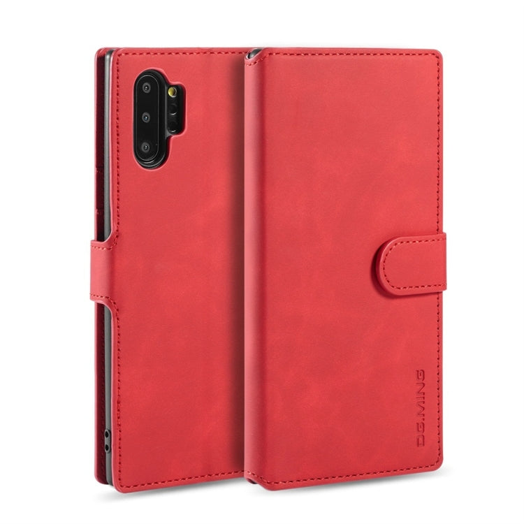 DG.MING Retro Oil Side Horizontal Flip Case with Holder & Card Slots & Wallet, compatible with Galaxy Note 10+