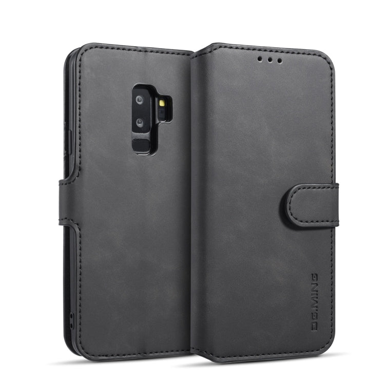 DG.MING Retro Oil Side Horizontal Flip Case with Holder & Card Slots & Wallet, compatible with Galaxy S9+