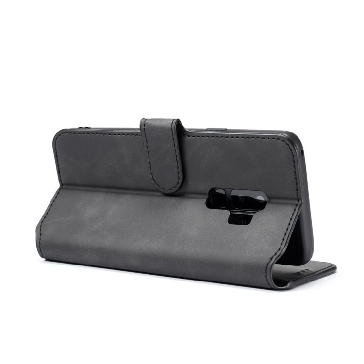 DG.MING Retro Oil Side Horizontal Flip Case with Holder & Card Slots & Wallet, compatible with Galaxy S9+
