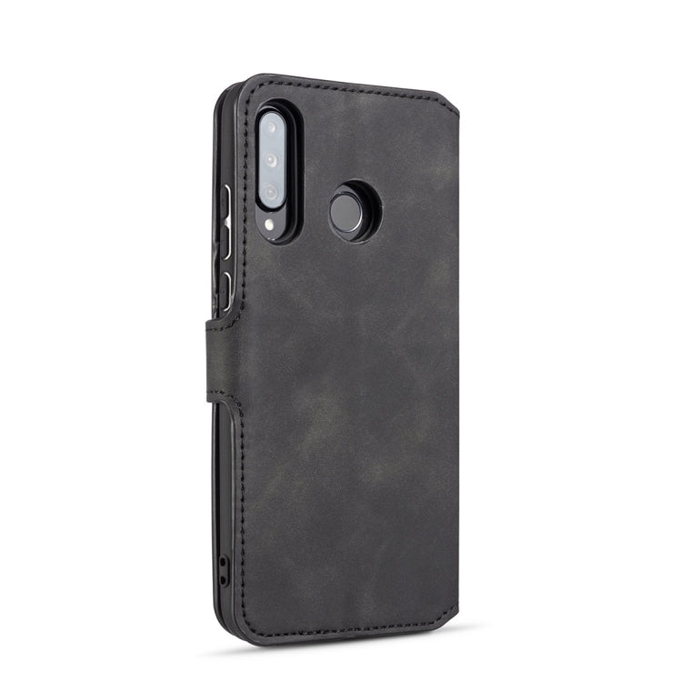 DG.MING Retro Oil Side Horizontal Flip Case with Holder & Card Slots & Wallet, compatible with Huawei P30 Lite