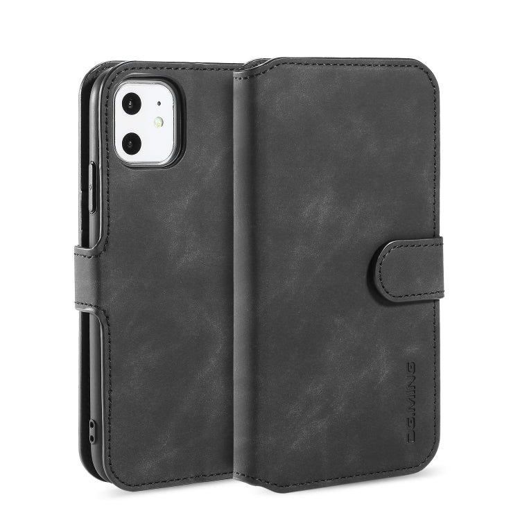 DG.MING Retro Oil Side Horizontal Flip Case with Holder & Card Slots & Wallet compatible with iPhone, Compatible with iPhone 11 (2019)