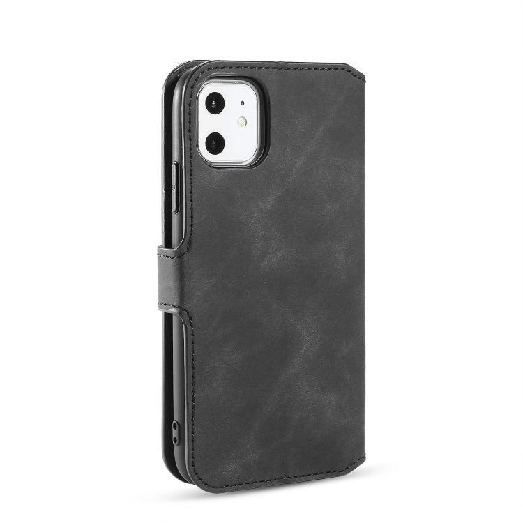 DG.MING Retro Oil Side Horizontal Flip Case with Holder & Card Slots & Wallet compatible with iPhone, Compatible with iPhone 11 (2019)