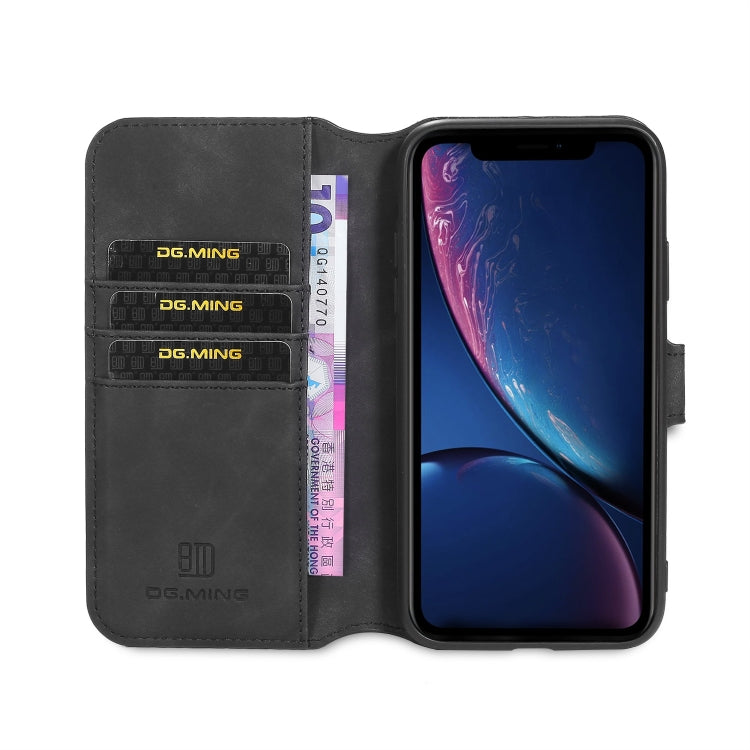 DG.MING Retro Oil Side Horizontal Flip Case with Holder & Card Slots & Wallet compatible with iPhone, Compatible with iPhone 11 (2019)