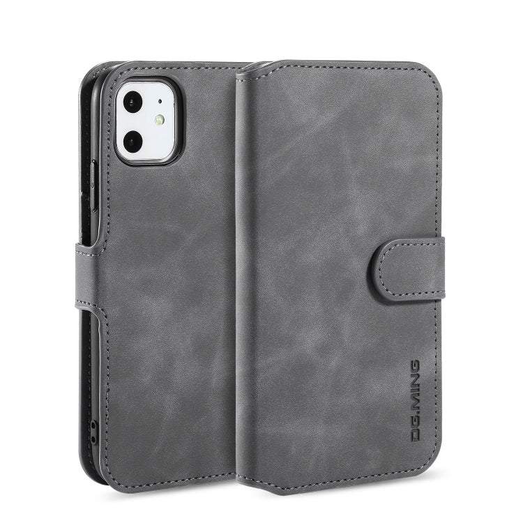 DG.MING Retro Oil Side Horizontal Flip Case with Holder & Card Slots & Wallet compatible with iPhone, Compatible with iPhone 11 (2019)