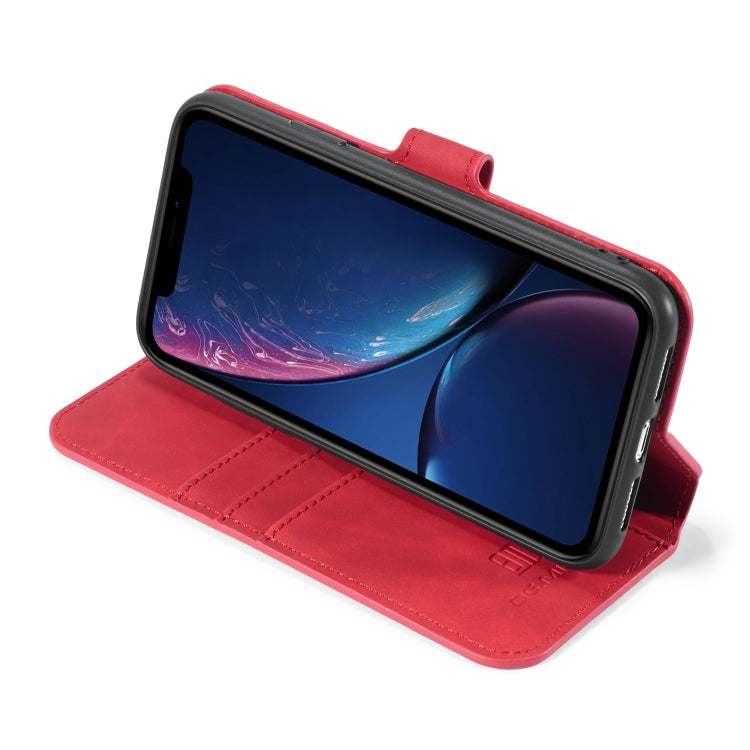DG.MING Retro Oil Side Horizontal Flip Case with Holder & Card Slots & Wallet compatible with iPhone, Compatible with iPhone 11