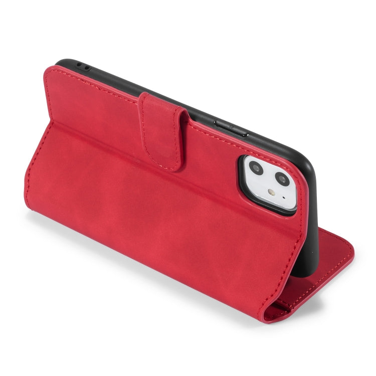DG.MING Retro Oil Side Horizontal Flip Case with Holder & Card Slots & Wallet compatible with iPhone, Compatible with iPhone 11